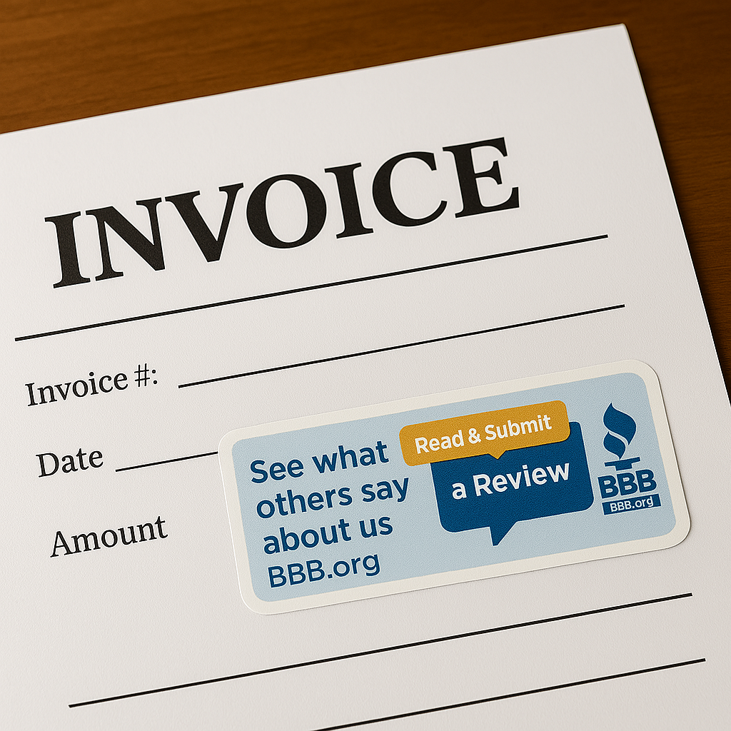 Review Visual Sticker Write-A-Review Sticker – BBB Midwest Plains Digital Store